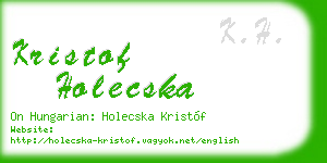 kristof holecska business card