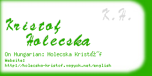 kristof holecska business card